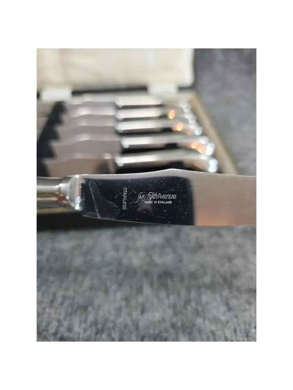 SAKS FIFTH AVENUE SET6 KNIVES GODINGER Stainless Case Utensils w Case